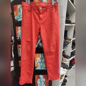Red Ruffle Bottom Jeans Raffaello Rossi